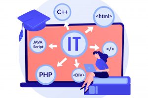 Online IT courses vector concept metaphor